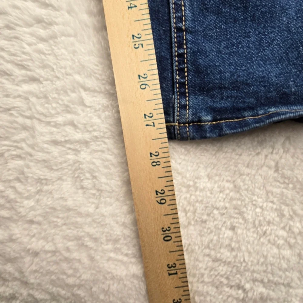 Frye Straight Stretch Womens Jeans Sz‎ 10 33x27 Dark Festival Western Logo Denim